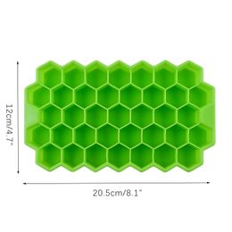 37 Grids Ice Cube Tray Honeycomb Ice Cube Moulds with Removalbe Lids Silicone Ice Moulds for Juice Whiskey Cocktail Ice Maker