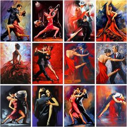 CHENISTORY 4050CM Pictures By Numbers Tango Dance Couple Diy Drawing Canvas Hand Painted Oil Painting Figure Home Decoration