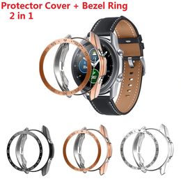 Bezel Ring + Case For Samsung Galaxy Watch4 Classic 42mm 46mm TPU Protector Cover Decorative Frame 2in1 For Watch3 41mm 45mm New