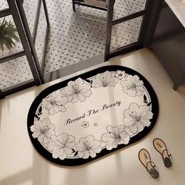 Carpets VIKAMA American Bathroom Cabinet Crystal Velvet Door Absorbent Mat Quick Dry Non-slip Toilet Carpet