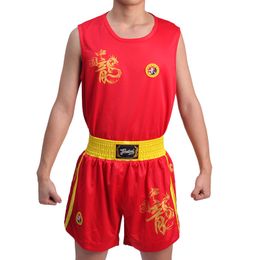 JDUanL Kid Adult Men MMA Boxing Muay Thai Shorts+T Shirt Uniforms Sanda Trunk Kickboxing Training Wushu Outfits Clothes DEO