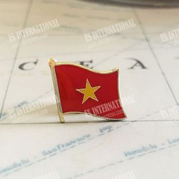 VIETNAM National Flag Embroidery Patches Badge Shield And Square Shape Pin One Set On The Cloth Armband Backpack Decoration