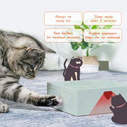 Automatic Cat Toy Interactive for Cat Teasing Box Random Rotating Feather USB Charging Electronic Pet Supplies Toy for Kitten