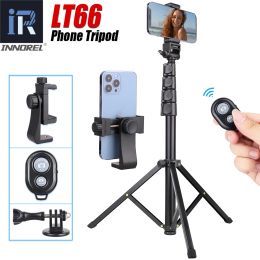 Tripods INNOREL LT66 Cell Phone Tripod Selfie Stick with Phone Clip, for iPhone Android Camera for Video Recording/Live Stream/Vlogging