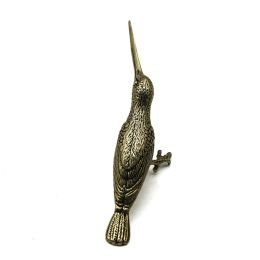 Solid Copper Long Mouth Bird Statue Ornaments Classic Brass Animal Woodpecker Figurines Home Desk Decorations Pu 'er Tea Needle