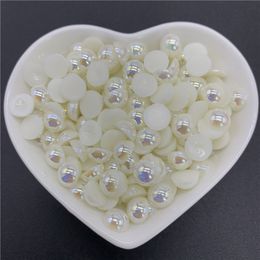 4/6/8/10mm ABS Half Round Pearl Bead Flat Back Scrapbook Beads For Jewellery Making DIY Clothing Accessories