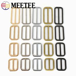 Meetee 10/20Pcs 20-50mm Metal Bag Strap Buckles Tri-Glide Adjust Clasp Clothes Belt Buckle Webbing Slider Hook Accessories