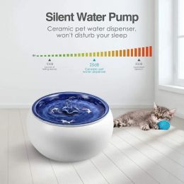 1.5L Electric Ceramic Cat Drinking Water Fountain For Cats Dogs Drinking Bowl Automatic Cat feeding Dispenser Pets Bowl