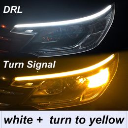 2x 2022 Newest Start-Scan LED Car DRL Daytime Running Lights Auto Flowing Turn Signal Guide Thin Strip Lamp Styling Accessories