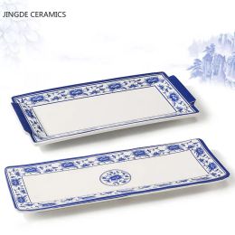 1pc Food Grade Plastic Dinner Plates Chinese Melamine Plastic Is Not Easy To Break Rectangular Plate Restaurant Kitchen Supplies