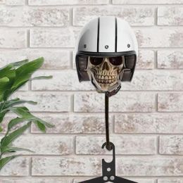 Motorcycle Helmet Holder Resin Skull Helmet Stand Glasses Holder Multifunctional Skull With Spine Desk Ornament Helmet Stand