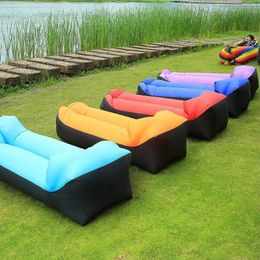 Trend Outdoor Products Fast Infaltable Air Sofa Bed Good Quality Sleeping Bag Inflatable Air Bag Lazy Bag Beach Sofa 240*70Cm 240327