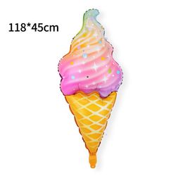 2-4 Pcs Giant Donut Ice Cream Helium Foil Balloons Cone Popsicle Hawaii Girl Birthday Baby Shower Party Decorations