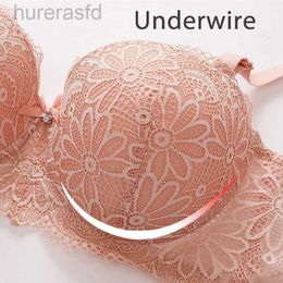 Bras Women 1/2 Big Cup Lace Bra Sexy Floral Underwire Underwear Ladies Push Up Bras Female Thin Bra Half Cup Gather Brassiere 36-42C 240410