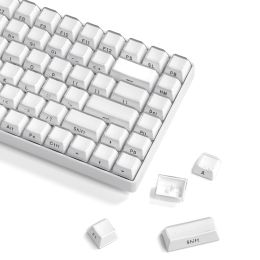 Accessories 113 Key White Jelly Side Print Keycap Ice Crystal Translucent OEM Profile Key cap for Cherry MX 61 68 104 Mechanical Keyboard