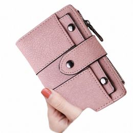 kismis New Style PU Leather Rivet Short Wallet - Zipper Change Card Holder, Women's Coin Purse Wallet, St Mey Bag 919l#