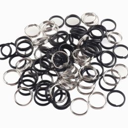 20pcs 10mm Jump Ring Silver/Black Key Ring Key Chain Replacement DIY accessories Jewellery Purse Handbag Bag Making Hardware