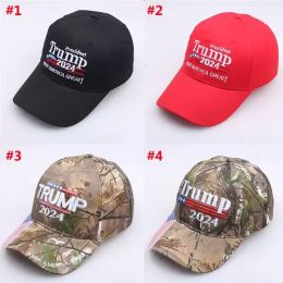 Camouflage Trump 2024 CAP المطرزة قبعة البيسبول مع حزام قابل للتعديل بالجملة 0410