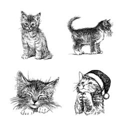 AZSG Lovely Cat Christmas Clear Stamps/Seal For DIY Scrapbooking/Card Making/Album Decorative Silicone Stamp Crafts