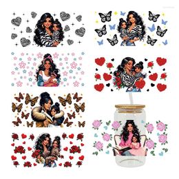 Window Stickers UV DTF Transfer Mother's Day Theme For The 16oz Libbey Glasses Wraps Cup DIY Waterproof Easy To Use Custom Decals D14968
