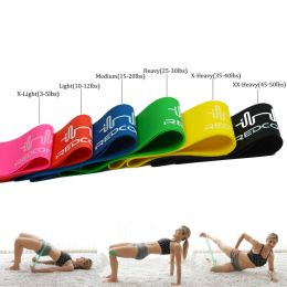 6 Level Resistance Bands Natural Latex 0.35-1.3mm Yoga Pilates Rubber Training Pull Rope Gym Sports Expander Workout Equipment