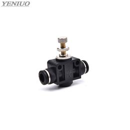 Black DSA 4 6 8 10 12MM OD Tube Flow control Throttle valve Pneumatic Fittings Pneumatic type speed control connector