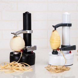 1pc Electric Apple Peeler Cutter Slicer Fruit Potato Peeler Automatic Battery Operated Machine Easy-to-use Kitchen Tool Utensil