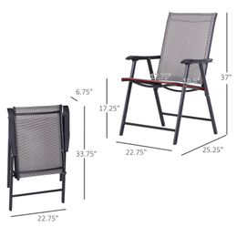 Garden Folding Chair Set, Outdoor Lounge Chair With Comfortable Ergonomic Design For Sitting And Relaxing
