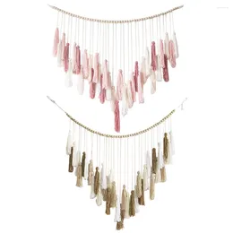 Tapestries Baby Girl Nursery Decor With Wood Beads Boho Tassel Garland Adjustable Tapestry Macrame Wall Housewarming Gifts