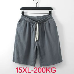 mens big shorts plus size 15XL 12XL 14XL 9XL summer linen large stretch sports loose 56 58 60 black Large 200KG 240410