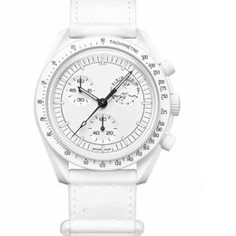 Pianeta di moda luna orologi da uomo top di lusso di lusso impermeabile owatch cronografo cronografo in pelle in pelle orologio