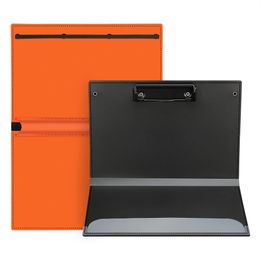 Folding A4 File Folder with Elastic Band Foldable Clipboard with Pocket Lightweight Clip Boards Medical School Office Supplies