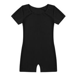 Kids Girls Ballet Leotard Bodysuits Ballet Costume Short Sleeves Ballet Dance Gymnastics Leotard Jumpsuit Unitard Dancewear