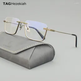 Sunglasses Frames Titanium Glasses Frame Men 2024 Semi Rimless Square Prescription Eyeglasses Half Optical Oculos 416