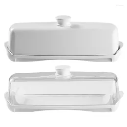 Plates Butter Boxes Rectangular Dishes Clear Modern Cover Unbreakable Keeper Kitchen Storage Containers Supply