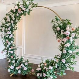 Customised Greenery Willow Leaves Rose Floral Arrangement, Flower Row, Wedding Arch Decor, Outdoor Party Event Backdrop Layout