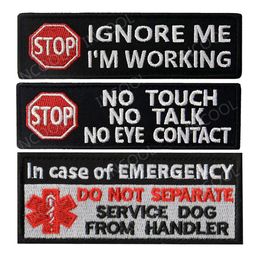 In Case of Emergency Do Not Separate Service Dog Embroidered Patches Military Patches Warning Embroidery Badges For Dogs