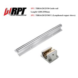 Linear Guide 1PC TBR16 20 25 30 Length 1200-2550mm 1PC/2PC TBR16-30UU Lengthened With Copper Sleeve Slider 3D Printer Parts
