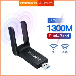 Cards Wireless USB 1200Mbps WiFi Adapter Dual Band 2.4G/5Ghz USB 3.0 WIFI Lan Adapter Dongle 802.11ac With Antenna For Laptop Desktop