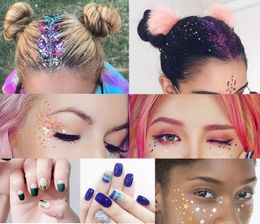 12 Pcs/set Body Glitter Powder Festival Party Nail Art Face EyeShadow Body Painting Sequins Decorations Glitter Tattoo Roots
