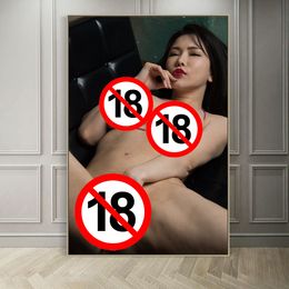 Asian Big Boobs Sexy Girl Japanese Porn Star Erotic Posters and Prints Wall Art Canvas Painting Home Living Room Decoration