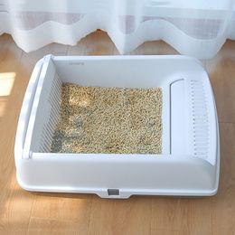 Semi-automatic Semi-closed Cats Litter Box Splash-proof Drawer Type Cat Toilet Tray Deodorizing Pets Training Sand Basin Product