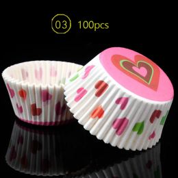 100pcs Cake Muffin Cupcake Paper Cups Cake Box Cupcakes Liner Mould Kitchen Baking Accessories Cake Mould Cooking Tools