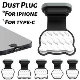 Anti-lost Dust Plug Suit for Apple IPhone 14 13 12 11 Samsung Xiaomi Charging Port Protector USB Type-C Silicone Dustplugs Cover