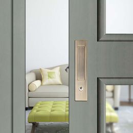 New sliding door lock, sliding door, wooden door, bathroom, bedroom, double-sided spring embedded folding door hook clasps