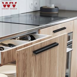 WV Cabinet Handles Brushed Copper Black Aluminum Alloy Kitchen Handles Cupboard Pulls Drawer Knobs Furniture Door Hardware 205
