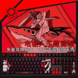 Accessories 108 Keys/set Chainsaw Man Makima Power Keycap PBT Dye Subbed Backlit Keycaps Anime Key Caps For ANSI 61 87 104 108 Keyboard