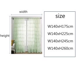 White Blinds Rod Curtain Tulle Multi-layered Lace Curtains for Bedroom Window Solid Colour Blackout Curtain Home Use Cortinas