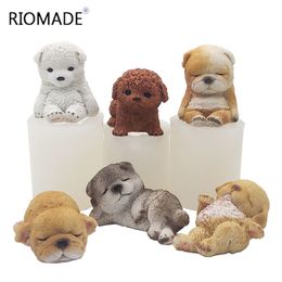 3D Dog Silicone Molds 6 Modeling Puppy Mousse Cake Molds Chocolate Sugar Fondant Cake Decorating Tools Plaster Clay Mould