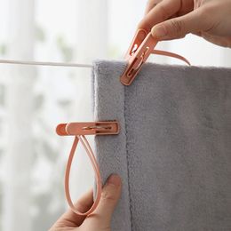 1/6Pcs Mini Plastic Clothespins with Rope Windproof Clothes Sock Hanging Clip Household Blanket Clamps Sealing Clip Holders